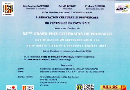 grand prix littéraire 2013